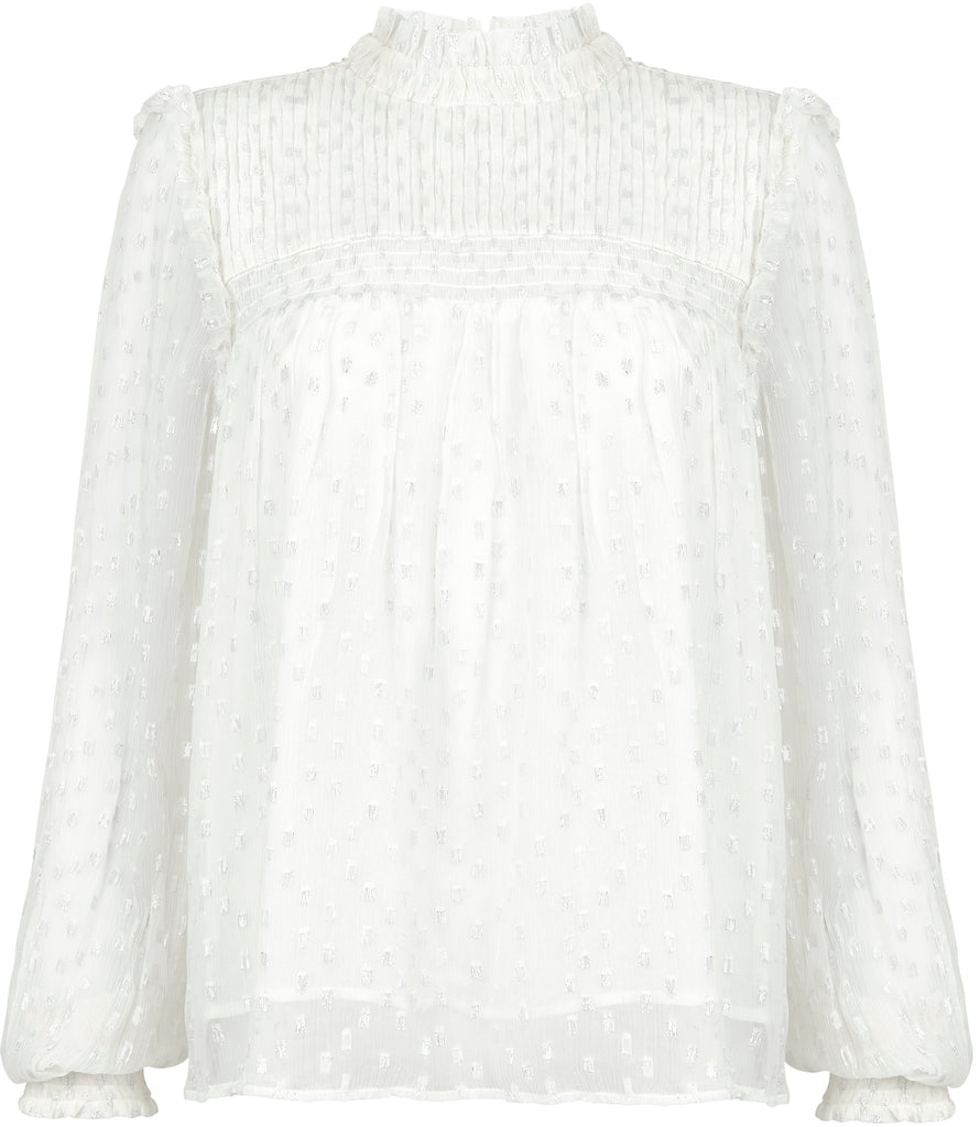 Frame white and silver blouse Size 10UK