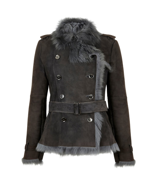 Burberry grey shearling jacket