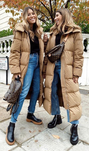 Prada camel parka with mink collar Size 6UK