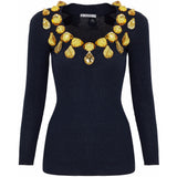 Yves St Laurent embellished sweater Size 12UK