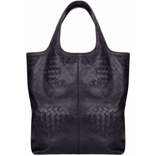 Bottega Veneta navy leather tote bag