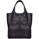 Bottega Veneta navy leather tote bag