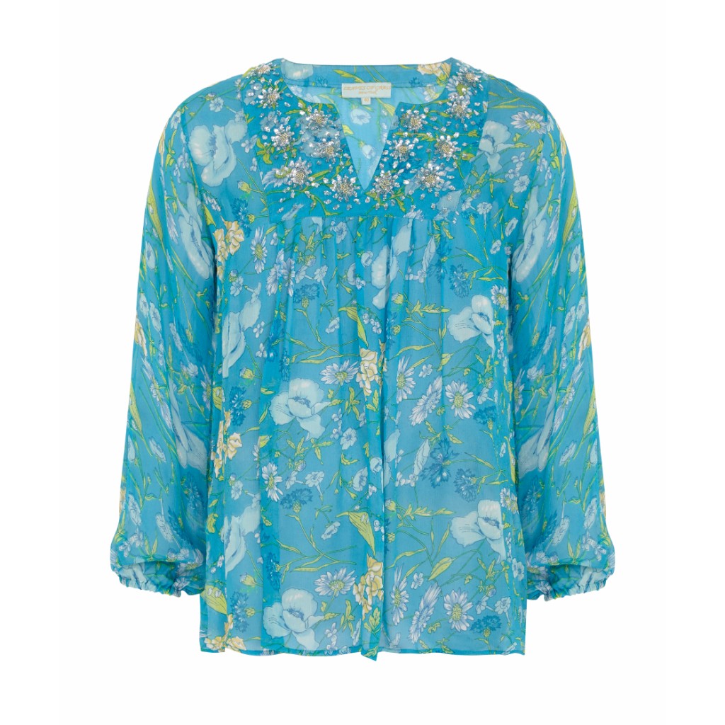 Leaves of Grass silk tunic Size 8UK