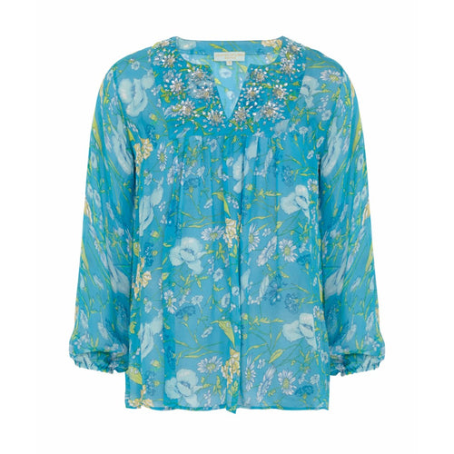 Leaves of Grass silk tunic Size 8UK