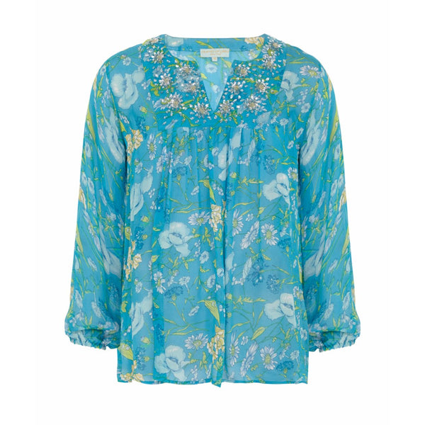 Leaves of Grass silk tunic Size 8UK