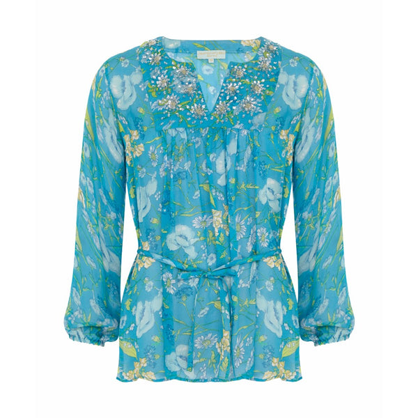 Leaves of Grass silk tunic Size 8UK