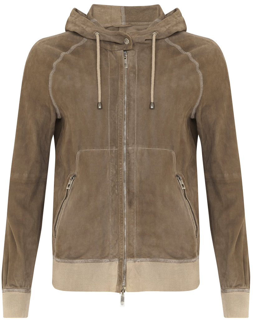 Ruffo suede bomber jacket Size 8UK