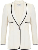 Chanel ivory tweed jacket Size 12UK