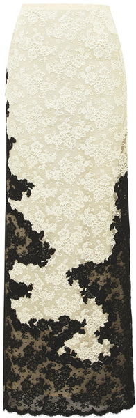 Oscar de la Renta ivory and black lace maxi skirt Size 12UK