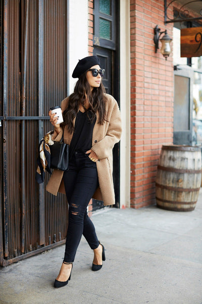 Sonia Rykiel black sequin beret