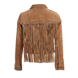 BCBG suede fringed jacket Size XS