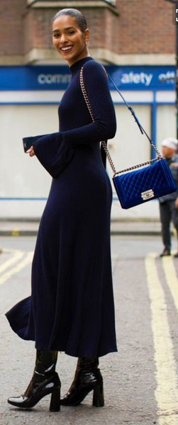 Prada royal blue leather handbag