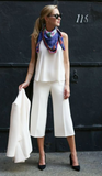 White leather tote bag