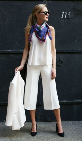 White leather tote bag