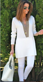 White leather tote bag