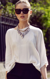 Yves St. Laurent pleated silk blouse Size 6UK