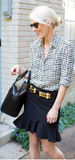 Prada midnight blue skirt Size 8UK