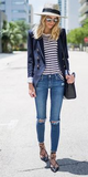 Yves St. Laurent navy jacket Size 8UK