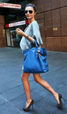 Prada royal blue leather handbag
