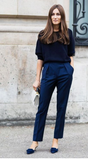 Vince navy military stripe trousers Size 6UK