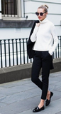 White leather tote bag