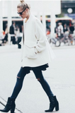 White leather tote bag