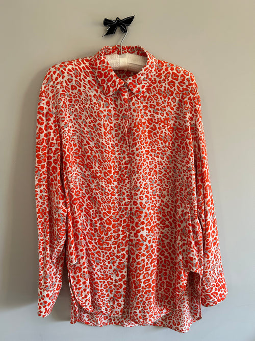 Maje orange animal print blouse Size 2