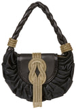 Lara Bohinc black leather bag with gilt trim