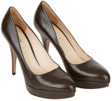 Prada brown leather platform shoes Size 39½EU