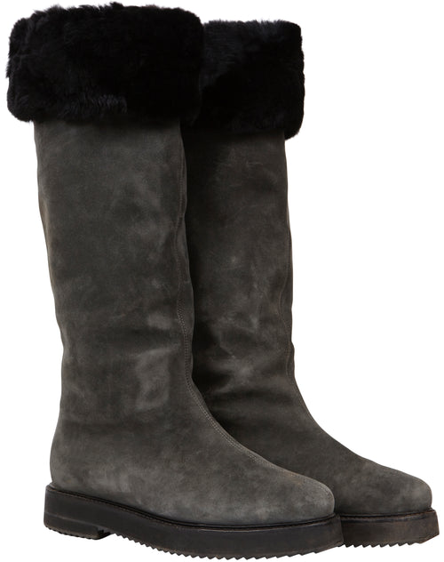 Walter Steiger suede and fur lined boots Size 4UK