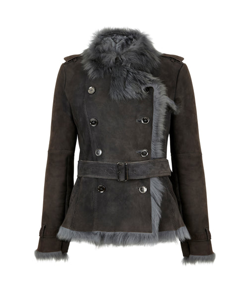 Burberry grey shearling jacket
