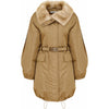 Prada camel parka with mink collar Size 6UK