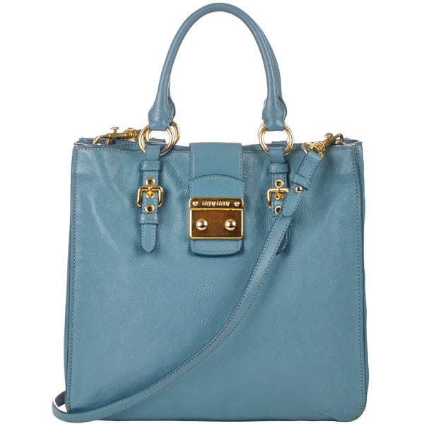 Miu Miu sky blue leather handbag