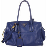 Prada royal blue leather handbag