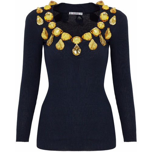 Yves St Laurent embellished sweater Size 12UK