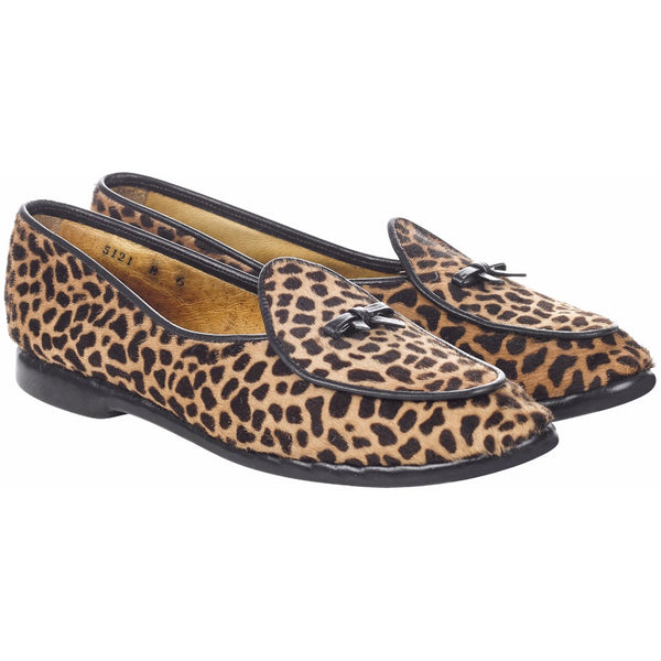 Belgian Shoes leopard print loafers Size 4UK
