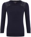 J.Crew lace trim navy sweater Size S