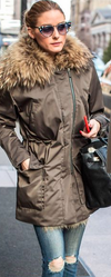 Prada camel parka with mink collar Size 6UK