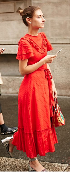Lanvin pillarbox red dress Size 10UK