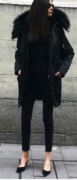 Prada hooded black parka Size 10UK