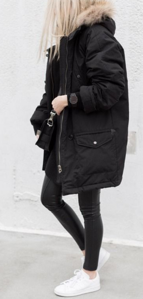Prada hooded black parka Size 10UK