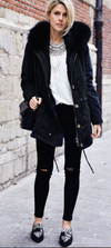 Prada hooded black parka Size 10UK