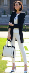 White leather tote bag