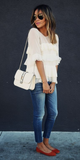 White leather tote bag