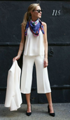 White leather tote bag