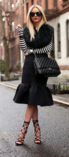 Prada midnight blue skirt Size 8UK