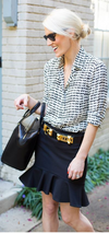 Prada midnight blue skirt Size 8UK