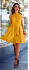 Pringle yellow satin dress Size 10UK