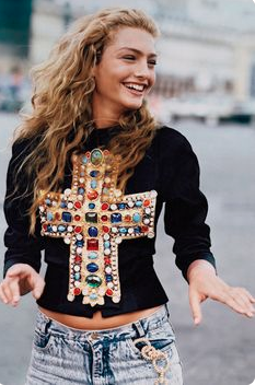 Yves St Laurent embellished sweater Size 12UK