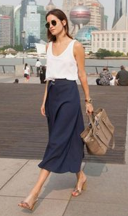 Prada navy cotton skirt Size 6UK